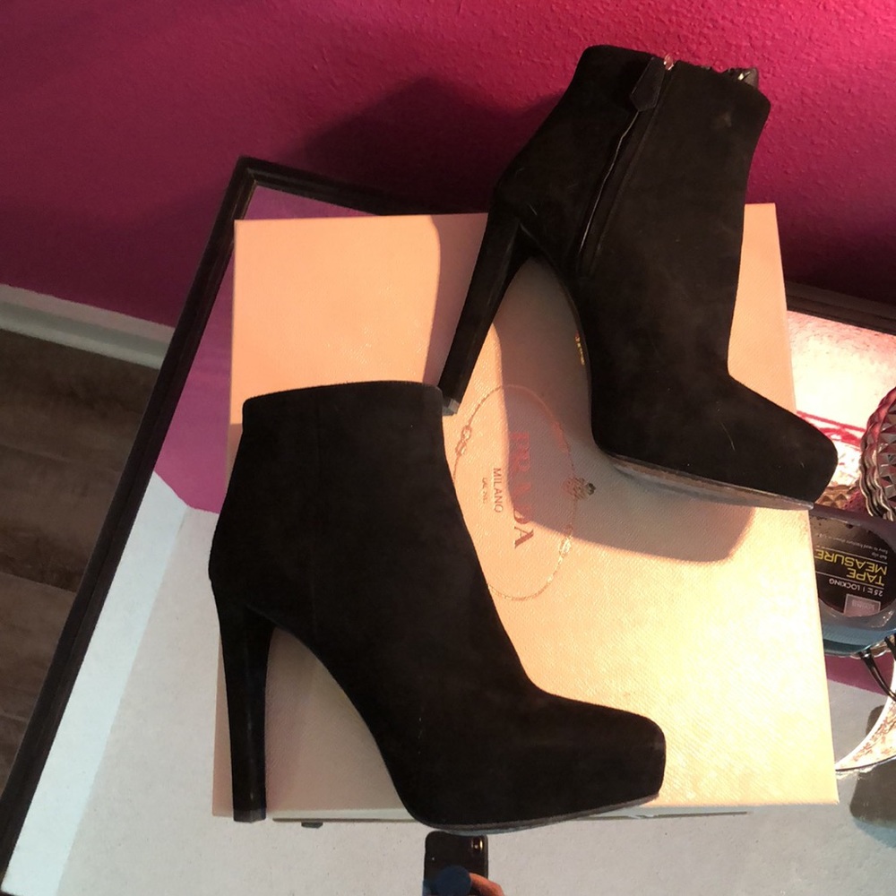 Prada black suede booties - Picture 5 of 6